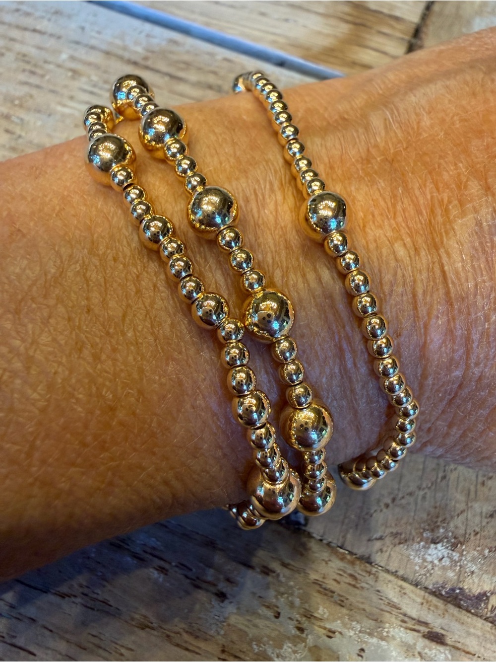 Gold Beaded Stretch Bracelet Set - Women Jewelry
